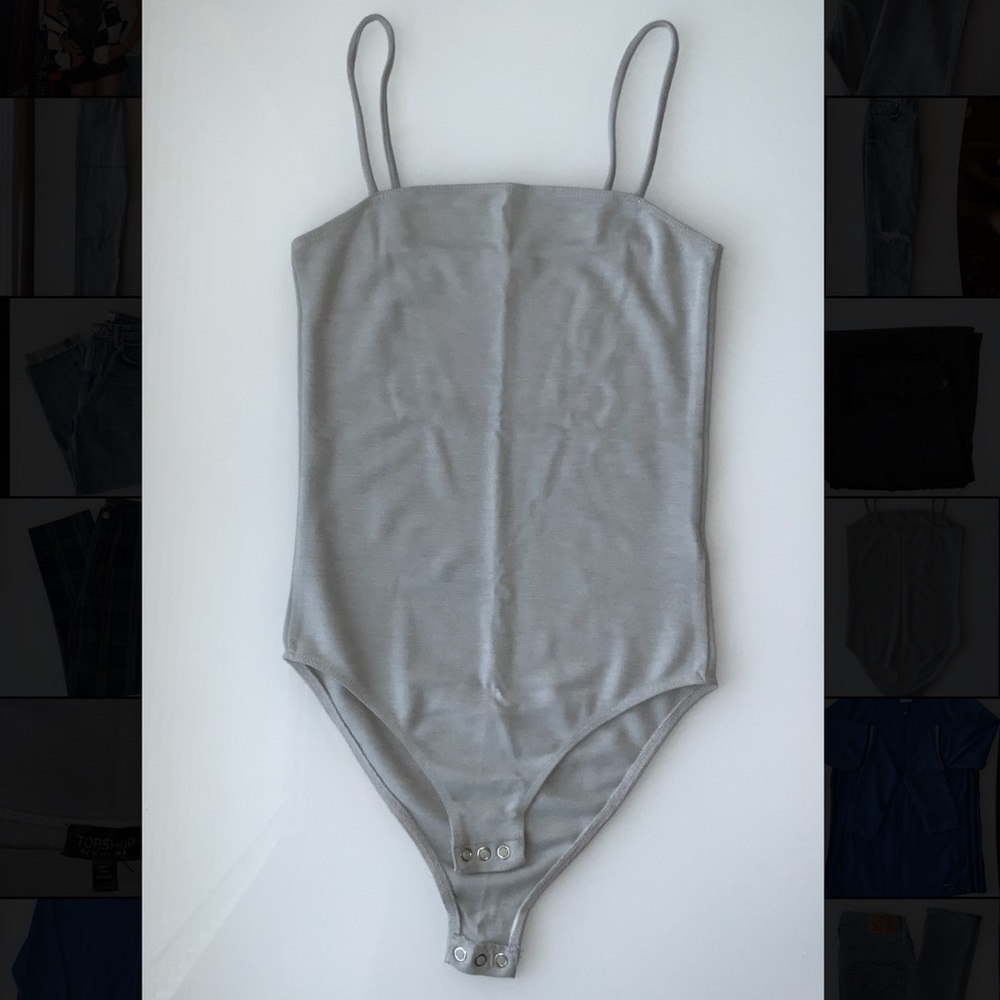 Straight neck spaghetti strap bodysuit